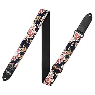 Amumu Peony Crane Sangle de guitare pour guitare acoustique, guitare électrique et basse 5,1 cm de large - Les Beatles, Paul McCartney, John Lennon, RIngo Starr, George Harrison Amumu Peony Crane Sangle de guitare pour guitare acoustique, guitare électrique et basse 5,1 cm de large – Image 4