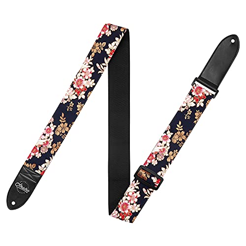 Amumu Peony Crane Sangle de guitare pour guitare acoustique, guitare électrique et basse 5,1 cm de large - Les Beatles, Paul McCartney, John Lennon, RIngo Starr, George Harrison Amumu Peony Crane Sangle de guitare pour guitare acoustique, guitare électrique et basse 5,1 cm de large – Image 5