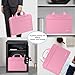 ENGPOW Accordion File Organizer,Fireproof Expanding File Folder with Multi Pockets,13 Pockets Document Organizer with Handle & Labels,Portable Home Travel Safe Storage Folder for Letter A4 Files,Pink