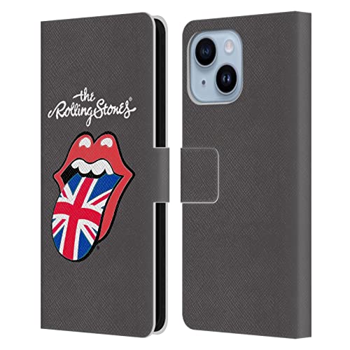 The Rolling Stones étui portefeuille en cuir compatible avec Apple iPhone 14 Plus