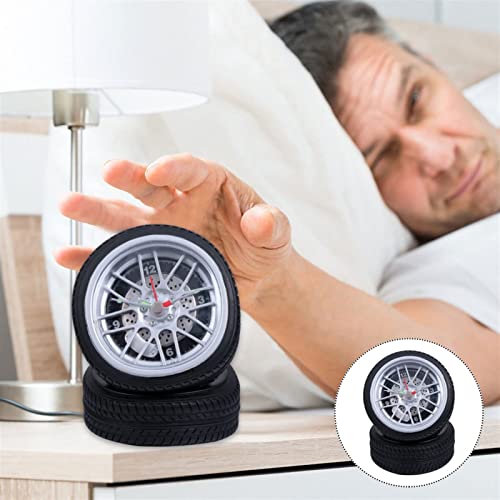 Reloj de mesa con diseño de neumático para decoración de dormitorio 3