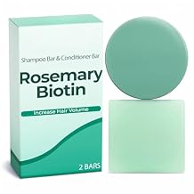 Rosemary & Biotin Shampoo & Conditioner Soap Set, 2 Pcs Handmade Natural Shampoo & Conditioner Bar for Hair Thickening, Regrowth & Clarifying