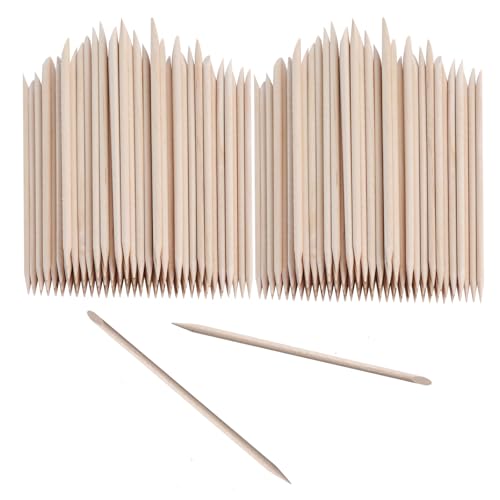 Palitos de Naranjo Manicura,200 Piezas Palitos de Madera Naranja para Manicura Palo de Cutícula de Uña Empujador de Cutículas de Uñas para Manicura y Pedicura
