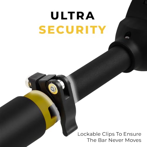 Image of The Cube Club Pull Up Bar Adjustable Length (94Cm-115 Cm) Hanging Rod For Height Increase Without Screws Home Workout Chin Up Bar With Locking Mechanism (Max Load 200Kg,1 Year Warranrty),Black