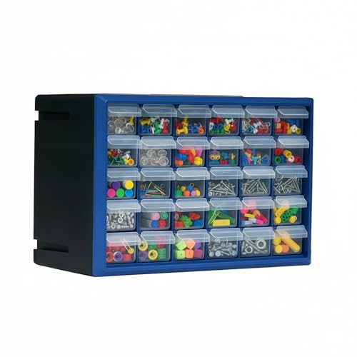 NORTHSKY 30-Drawer Plastic Storage Drawers Small Parts Organizer Stackable Teacher Toolbox for Hardware Screws Nuts & Bolts Stickers Beads Building Bricks Garage Storage14.17 7.09 9.45