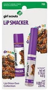 Girl Scouts Cookies Flavored - Lip Smacker - Coconut Caramel Stripes Duo Lip Glosses