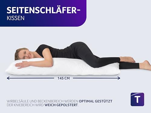 Traumnacht Seitenschläferkissen aus softer Microfaser, 1.200 Gramm Füllgewicht mit...