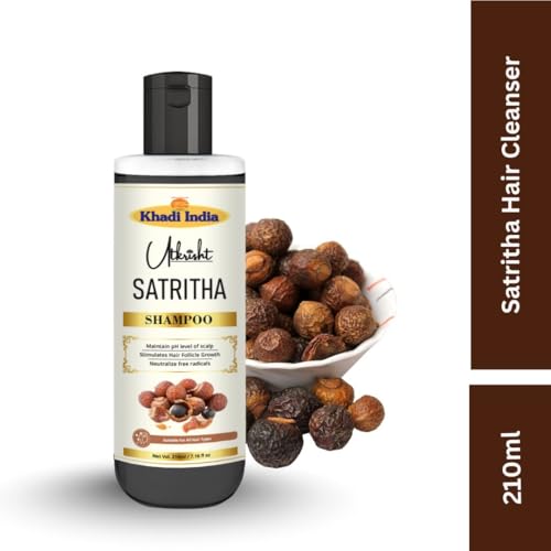 Image of Khadi Natural Satritha Hair Shampoo for Scalp Cleansing, Hair Strength & Healthy Hair Growth | Suitable for All Hair Types | 210ml