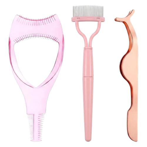Eyelash Separator Mascara Shield Mascara Shield Applicator Guard with Eyelash Brush and Lash Tweezers Lash Applicator Tool for Women False Eyelashes Application Removal