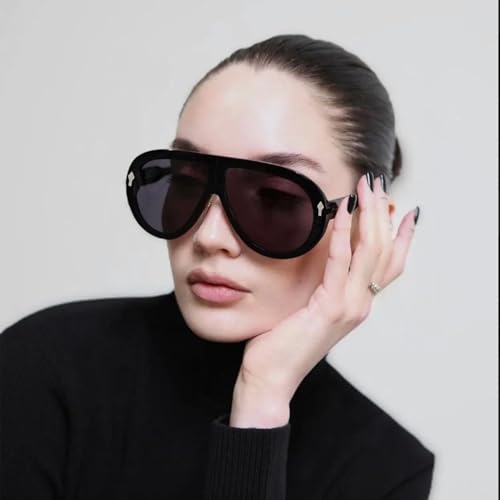 Retro Aviator Sunglasses for Women Men Trendy Vintage 70s Flat Top Plastic Oval Pilot Sun Glasses UV Protection Shades2