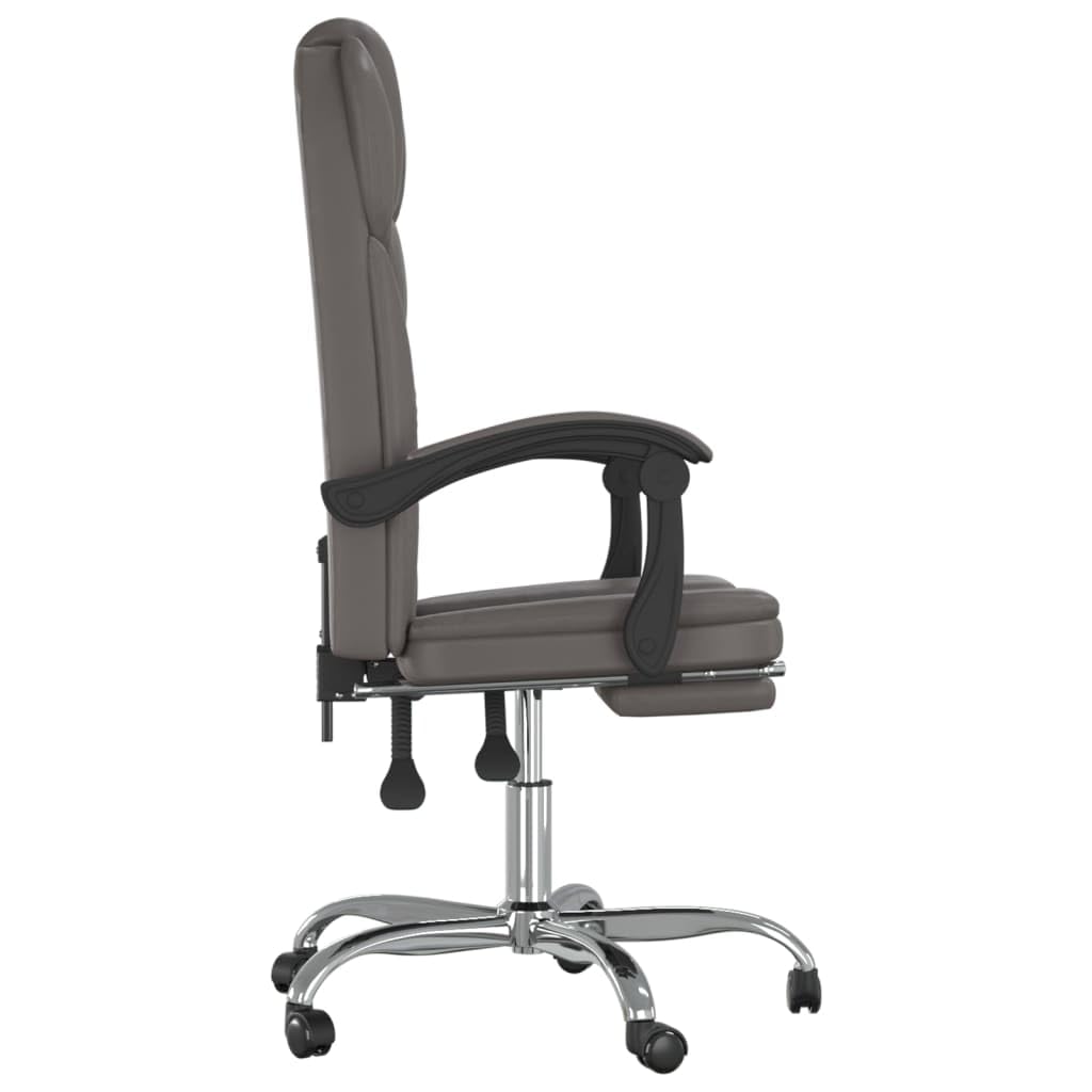 Silla de oficina con función reclinable, piel sintética, respaldo ajustable, altura y función giratoria de 360 grados, silla de escritorio con reposapiés y ruedas para oficina en casa