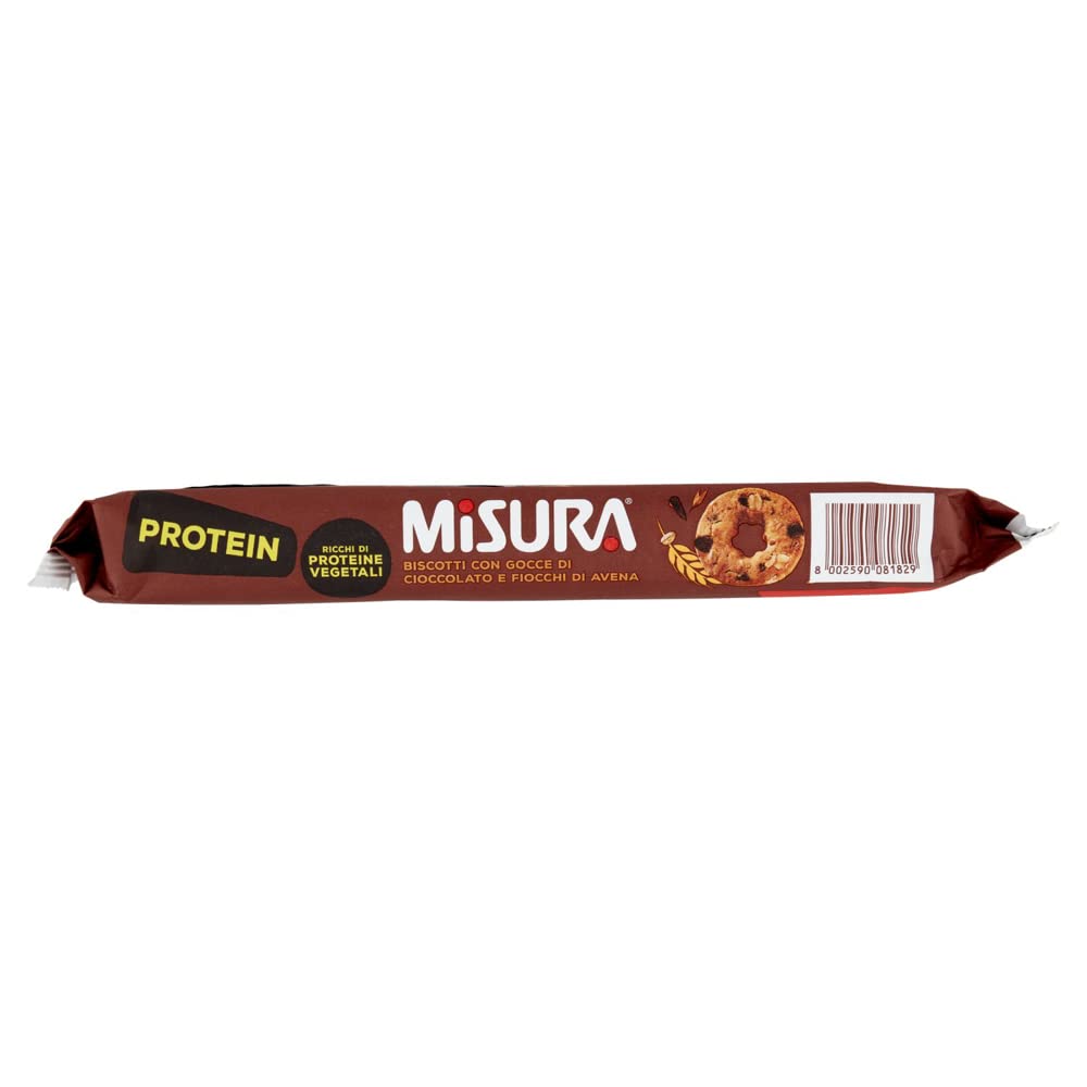Misura Protein,Galletas de proteínas con gotas de chocolate y avena, Ricas en proteínas vegetales, 260 g + Italian Gourmet Polpa di Pomodoro 400 g en lata