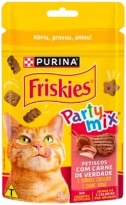 FRISKIES® PARTY MIX Petisco para Gatos Adultos Carne, Cordeiro e ...