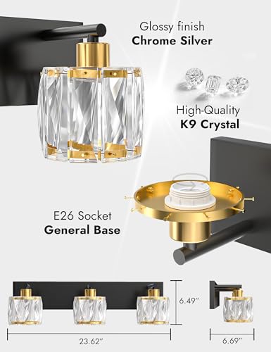 VOLISUN 3-Light K9 Crystal Bathroom Vanity Light Fixture $22.19 + Free Shipping w/ Prime or on $35+ + 68% Off Code PPFKD0YC Prime - image 6