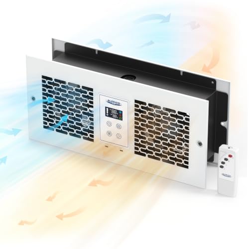ALORAIR 300 CFM Heating & Cooling Room to Room Air Transfer Vent Fan, Quiet Two-Way Reversible Through Wall Ventilation Dual Fan, Remote,Temperature Control for Kitchen, Bathroom, Laundry, All Season