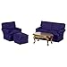 Dollhouse Miniature 4-Pc. Midnight Blue Living Room Set