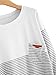 SweatyRocks Women's Crew Neck Striped Long Sleeve Tee with Pocket (Medium, Grey_White#)