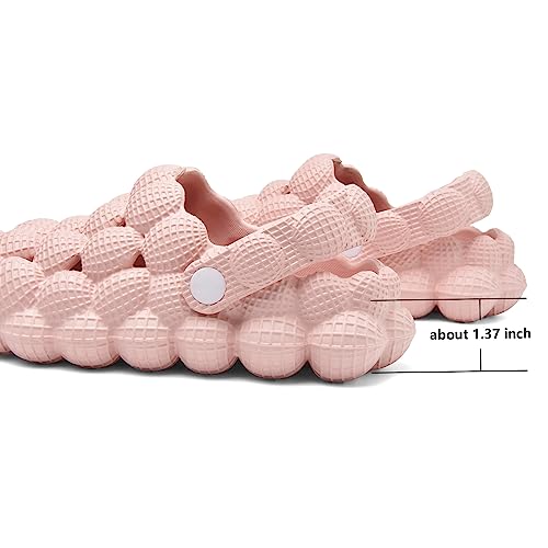 Kids Bubble Slides Garden Clogs For Girls Boys, Cute Lychee Massage Bubble Sandals, Kid Slip-On Sandals For Beach Pool Shower, Indoor Outdoor Classic Clog Kids Slipper Pink #TOP2