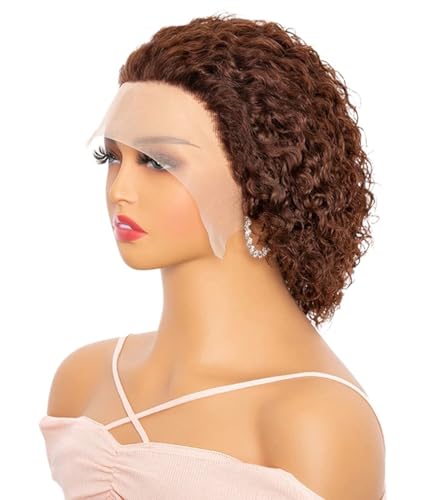 Womens Human Hair Wigs – Transparent Water Wave 8 Inch