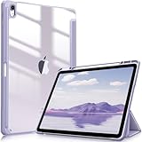 Fintie iPad Air 13インチ(M3/M2) ケース 2025/2024 透明バックカバー Apple Pencil 収納可能 Apple Pencil Proワイヤレス充電対応 三つ折スタンド スリープ機能 軽量 薄型 傷つけ防止 PU合成レザー TPU(ライラックパープル）