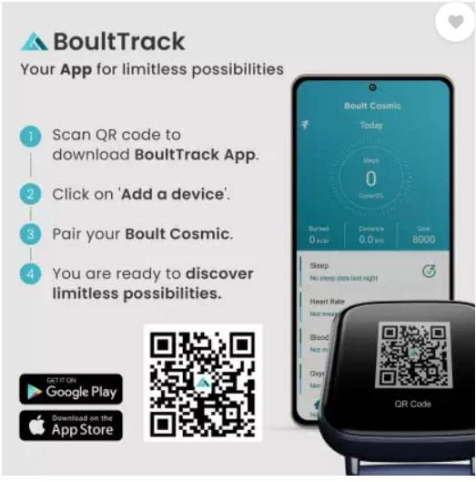 Image of (Refurbished) Boult Cosmic 1.69 inch Display, SpO2 ,Heart Monitor Smartwatch (Blue Strap, Free Size)
