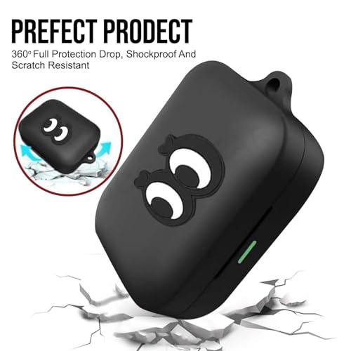 Image of Soft Silicone Case Cover Compatible for Realme Buds Air 7 | 7 Pro (Black Eye)
