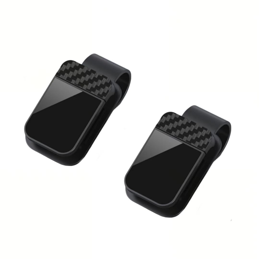 EAGRI 2 Pcs Sunglasses Holder for Chevy Silverado/GMC Sierra 1500 2019-2026, Sun Visor Glasses Clip Ticket Card Clamp Auto Interior Accessories Storage Mount,Black