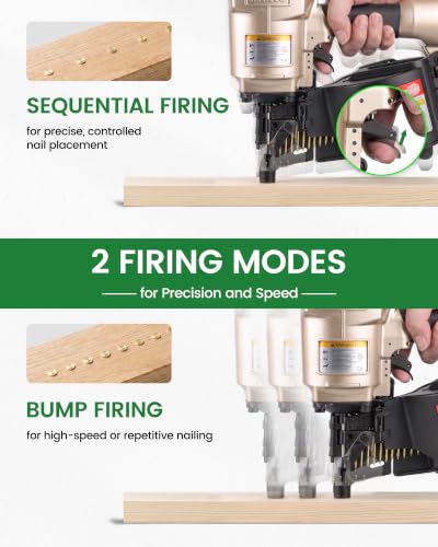 Image of meite CN80B Coil Nailer Pneumatic Nail Gun for 15 Degree 1-3 /4 inch to 3-1 /4 inch