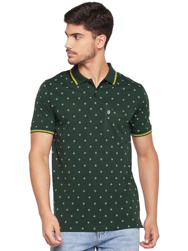 Image of UNIBERRY Men's Cotton Blend Half Sleeve Printed Polo Neck T-Shirt Has A Short Sleeve & Pocket On ChestBZRMT6-MR
