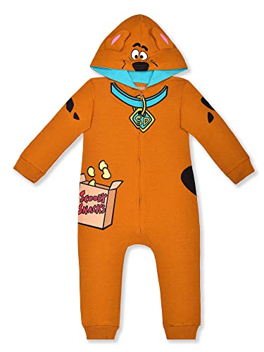 Image of WARNER BROS Scooby Doo Baby Boys Hooded Footed Coverall for Newborn, Infant and Toddler