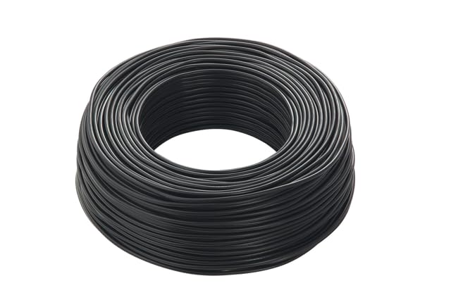 Cavo Elettrico FS17, 6 MMQ, Rotolo 10/20 Metri, Multicolore (Verde, Nero, Blu, Marrone, Grigio) (NERO, 20MT)