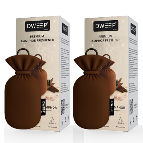 Image of Dweep Organic Camphor Air Freshener Pack of 2 | 100% Camphor Based | Long Lasting Freshener for Car, Wardrobe, Office Cabin, Travel Bag & Bathroom | Natural Odor Control (OUDH-PACK OF 2)