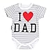 TupTam Unisex Baby Kurzarm Body Spruch Mamas & Papas Schatz, Farbe: I love Dad Streifen Grau, Größe: 80