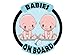 Oedim Pack 5 Pegatinas Babies on Board Fondo Azul | 12 x 12 cm | Adhesivo de Fácil Colocación | Pegatina para Coche Económica y Resistente