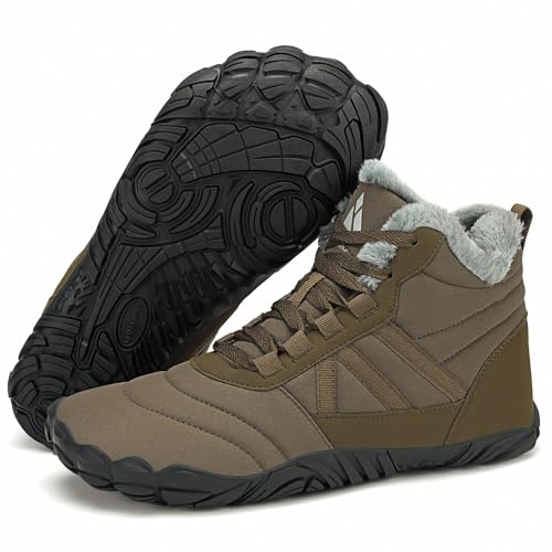 Mishansha Barefoot Botas Invierno Hombre Mujer Zapatos De Invierno Cálidas Cómodas Botas De Nieve Antideslizantes Flexibles Botines Descalzos Con Forrados Caliente, Marrón Oscuro 41eu Mishansha Barefoot Botas Invierno Hombre Mujer Zapatos De Invierno Cálidas Cómodas Botas De Nieve Antideslizantes Flexibles Botines Descalzos Con Forrados Caliente, Marrón Oscuro 41eu