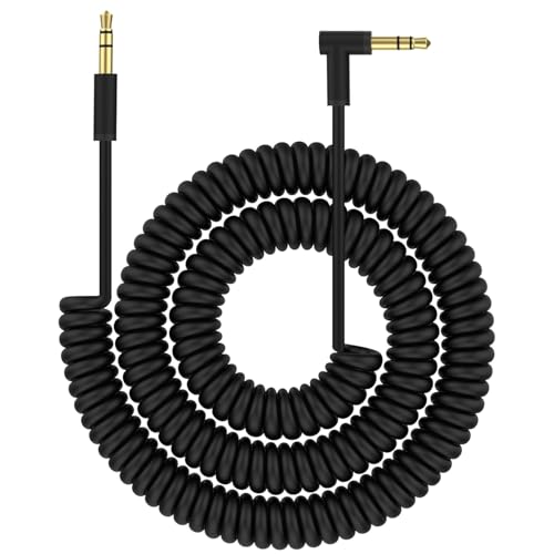 Cable de audio auxiliar Jack 3.5mm enrollado 2-9FT miniatura 1