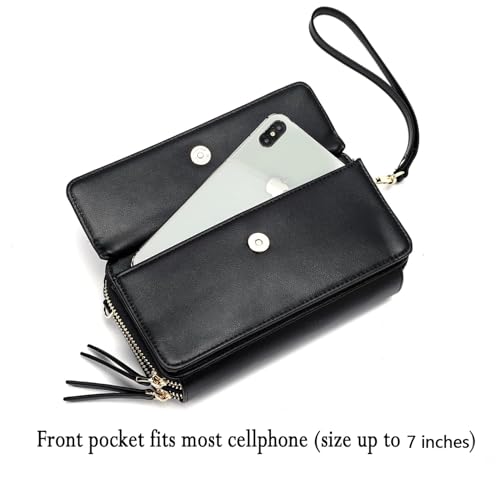 Lanyani RFID Crossbody Wallet Wristlet Purse with Phone Pocket For Women Vegan Leather4