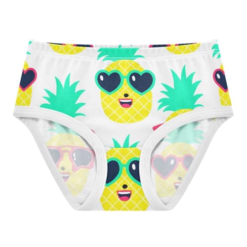 Cute Yellow Pineapples Teal Leaves Girls Underwear Toddlers 2t Cotton Little Girl Panties Pattern Briefs Undies Kids