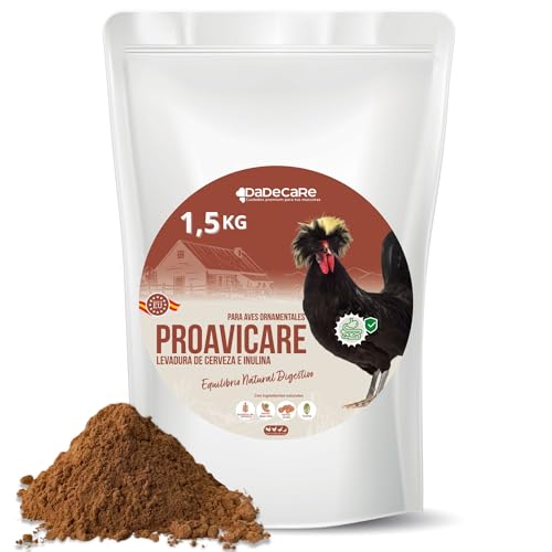 Proavicare - Levadura de Cerveza 1,5kg con Pro y Pre bióticos - Mejora la Flora Intestinal - Vitamina B - Gallinas, Aves de Corral y Exóticas - Rico en Minerales y Aminoácidos