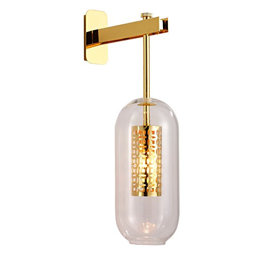 Aplique de pared de vidrio posmoderno y diseño exclusivo Todore con iluminación E14