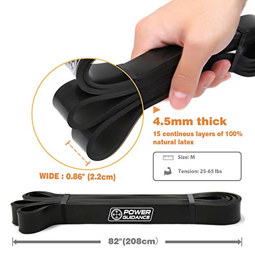 Power Guidance Pull Up Assist Bands - Stretch Resistance Band - Mobility Band - Powerlifting Bands - By Perfect For Body Stretching, Powerlifting, Resistance Training (Black) #TOP3