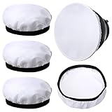 4 Stück Diffusor Aufsatz, 18 cm/7 Inch Blitz Diffusor Licht Abdeckung, Weiß Diffusorsocken, Diffusor-Lampe Abdeckung, Weiche Lampenschirm Reflektor, Diffusor-Tuch für Ringlicht Blitzlicht