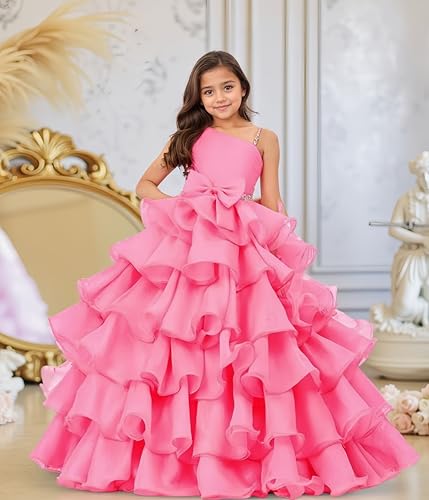 LTW Organza Pageant Dresses for Girls One Shoulder Princess Ball Gown for Sweet 16 Quinceanera3
