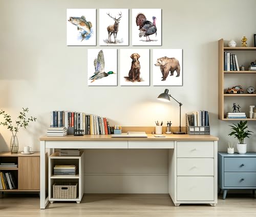 Image of Frimeeme Vintage Hunting Wall Art Prints, 6 Pack, 8x10 Inch