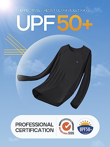 Image of IUGA Rash Guard for Women UPF 50+ SPF UV Protection Long Sleeve Workout Tops with Pockets Dry Fit Hiking Swim Shirt