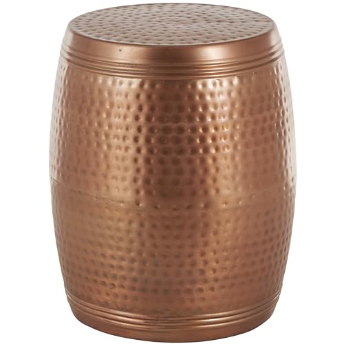 Image of Deco 79 Metal Stool, 19 by 14-Inch, Brown, (31332)