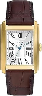Fossil Herrenuhr Carraway quarz/3 Zeiger Uhrwerk 30mm Gehäusegröße mit einem Lederarmband FS6011