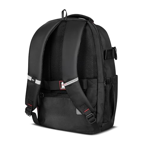 Image of SWISS MILITARY 30L Unisex Laptop Travel Backpack for 15.6-Inch Laptops - with Luggage Strap, Detachable Key Ring, Anti-Theft Pocket, Expandable Bottle Pocket for Office and College Use