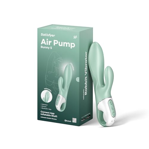Satisfyer Air Pump Bunny 5 Connect App Vibrator | Aufpumpbarer Rabbitvibrator für Frauen | App-gesteuert | Sex Spielzeug mit Klitoris-Stimulation