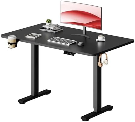 SANODESK Bureau Gaming Réglable en Hauteur Plateau Complet 110x54...